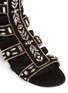 Detail View - Click To Enlarge - RENÉ CAOVILLA - Strass appliqué zip teeth trim suede sandals