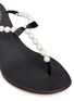 Detail View - Click To Enlarge - RENÉ CAOVILLA - Faux pearl crystal T-strap sandals