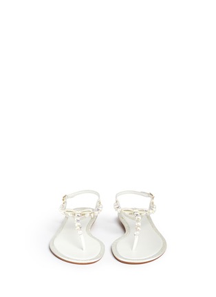Figure View - Click To Enlarge - RENÉ CAOVILLA - Strass pavé rim faux pearl leather sandals
