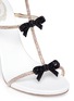 Detail View - Click To Enlarge - RENÉ CAOVILLA - Strass pavé bow satin leather sandals