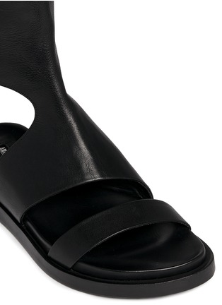 Detail View - Click To Enlarge - ANN DEMEULEMEESTER - Cutout leather bootie sandals