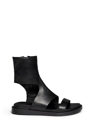 Main View - Click To Enlarge - ANN DEMEULEMEESTER - Cutout leather bootie sandals