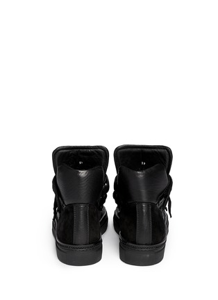 Back View - Click To Enlarge - ANN DEMEULEMEESTER - Pony hair strap leather sneakers