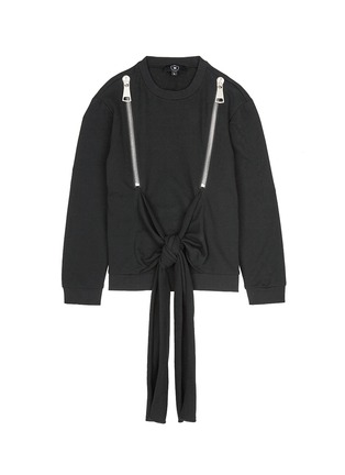 Main View - Click To Enlarge - NICOPANDA - Oversize zip knot front unisex sweatshirt