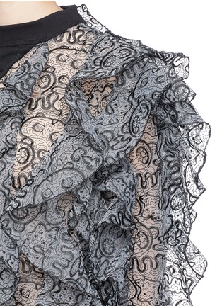 Detail View - Click To Enlarge - NICOPANDA - Layered panda embroidery lace sweatshirt
