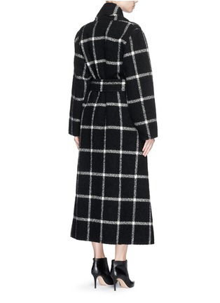 Back View - Click To Enlarge - LANVIN - Belted check wool coat