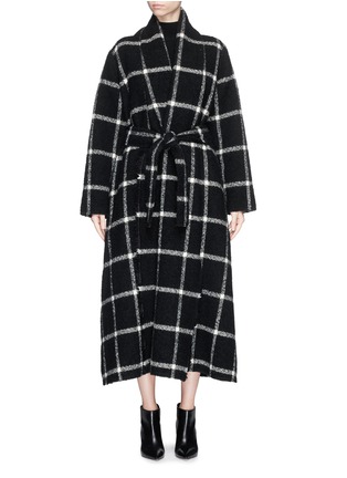 Main View - Click To Enlarge - LANVIN - Belted check wool coat