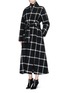 Figure View - Click To Enlarge - LANVIN - Belted check wool coat