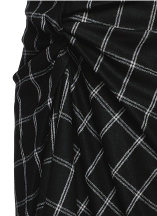 Detail View - Click To Enlarge - LANVIN - Ruched check wool blend flannel pencil skirt