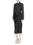 Figure View - Click To Enlarge - LANVIN - Ruched check wool blend flannel pencil skirt