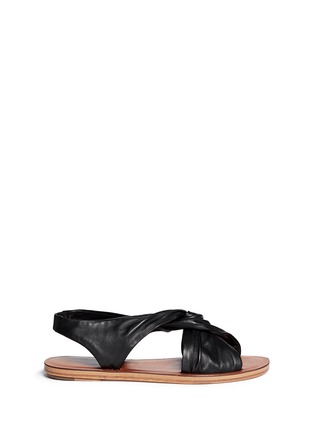 Main View - Click To Enlarge - 10 CROSBY DEREK LAM - 'Pell' twist strap leather flat sandals