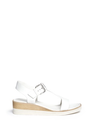 Main View - Click To Enlarge - 10 CROSBY DEREK LAM - 'Forsythe' paint effect wooden wedge sandals