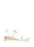 Main View - Click To Enlarge - 10 CROSBY DEREK LAM - 'Forsythe' paint effect wooden wedge sandals
