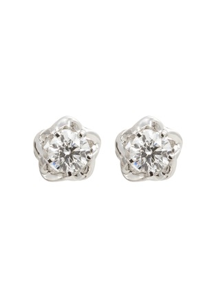 Main View - Click To Enlarge - LAZARE KAPLAN - Diamond 18k white gold floral stud earrings