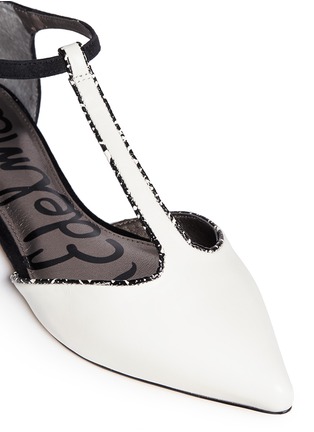 Detail View - Click To Enlarge - SAM EDELMAN - 'Colt' jewelled suede leather combo flats
