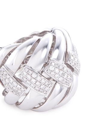 Detail View - Click To Enlarge - LC COLLECTION JEWELLERY - Diamond 18k white gold weave effect ring