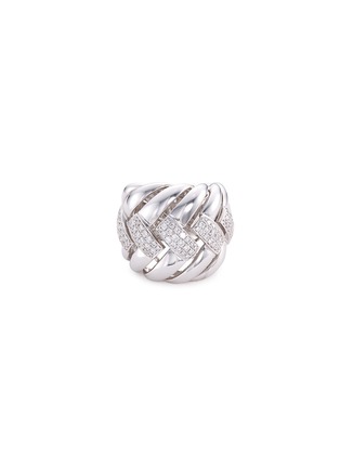 Main View - Click To Enlarge - LC COLLECTION JEWELLERY - Diamond 18k white gold weave effect ring