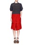 Detail View - Click To Enlarge - SACAI - Open knit front nylon top