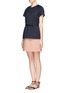 Figure View - Click To Enlarge - VICTORIA, VICTORIA BECKHAM - Colour-block belted dress