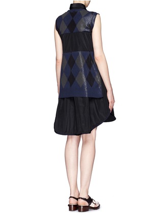 Back View - Click To Enlarge - SACAI - Detachable collar argyle pattern dress