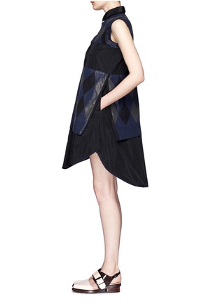 Figure View - Click To Enlarge - SACAI - Detachable collar argyle pattern dress