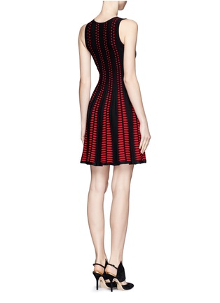 Back View - Click To Enlarge - ALEXANDER MCQUEEN - Arrow knit dress
