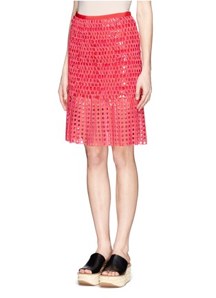 Front View - Click To Enlarge - SACAI - Eyelet weave skirt
