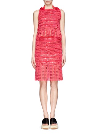 Figure View - Click To Enlarge - SACAI - Eyelet weave skirt