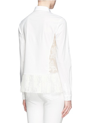 Back View - Click To Enlarge - ERDEM - Ambrose pleat lace panel shirt
