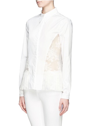 Front View - Click To Enlarge - ERDEM - Ambrose pleat lace panel shirt