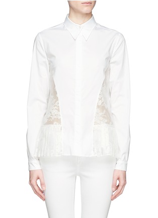 Main View - Click To Enlarge - ERDEM - Ambrose pleat lace panel shirt
