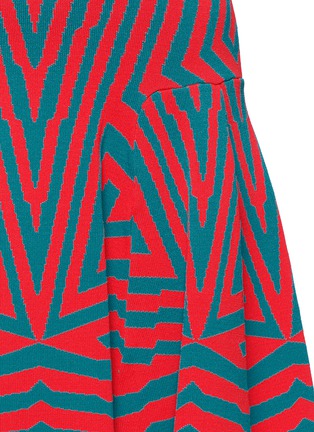 Detail View - Click To Enlarge - RVN - Intarsia flared dress