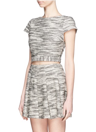 Front View - Click To Enlarge - ALICE & OLIVIA - Elenore cropped tweed top