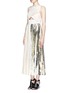 Figure View - Click To Enlarge - PROENZA SCHOULER - Cut-out front foil print dress