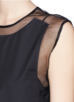 Detail View - Click To Enlarge - 3.1 PHILLIP LIM - Sheer panel umbrella skirt dress