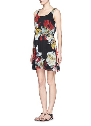 Figure View - Click To Enlarge - ALICE & OLIVIA - Louise floral print sheer blouson dress