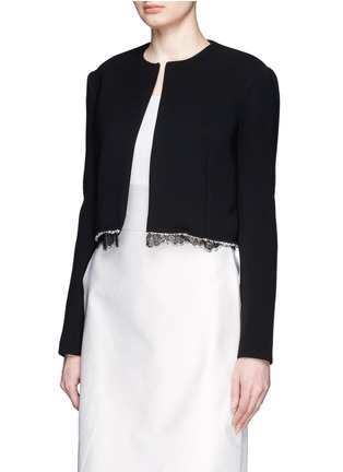 Front View - Click To Enlarge - THAKOON - Jewelled and lace-trim hem jacket