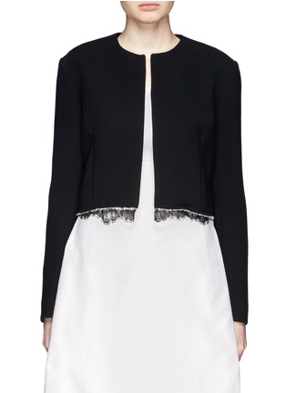 Main View - Click To Enlarge - THAKOON - Jewelled and lace-trim hem jacket