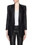 Main View - Click To Enlarge - HELMUT LANG - Linen and leather trim tuxedo blazer
