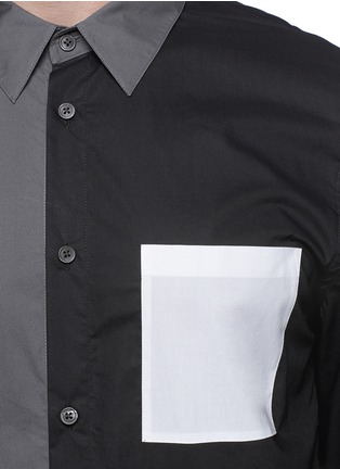 Detail View - Click To Enlarge - HELMUT LANG - Tech poplin colour-block shirt