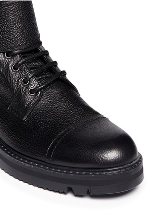 Detail View - Click To Enlarge - LANVIN - Pebbled calfskin leather combat boots