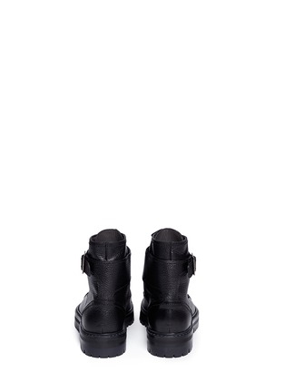 Back View - Click To Enlarge - LANVIN - Pebbled calfskin leather combat boots