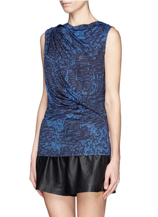 Front View - Click To Enlarge - HELMUT LANG - Resid print open back drape top