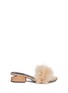 Main View - Click To Enlarge - ALEXANDER WANG - 'Lou' Marabou feather cutout heel suede sandals