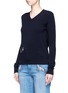 Front View - Click To Enlarge - STELLA MCCARTNEY - 'Falabella' chain zip pocket virgin wool sweater