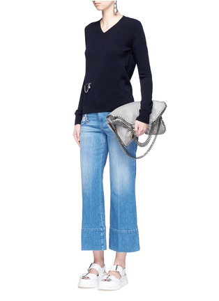 Figure View - Click To Enlarge - STELLA MCCARTNEY - 'Falabella' chain zip pocket virgin wool sweater