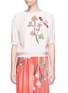 Main View - Click To Enlarge - HELEN LEE - Flying bunny print plissé pleated top