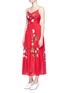 Figure View - Click To Enlarge - HELEN LEE - Flying bunny and floral print silk dress