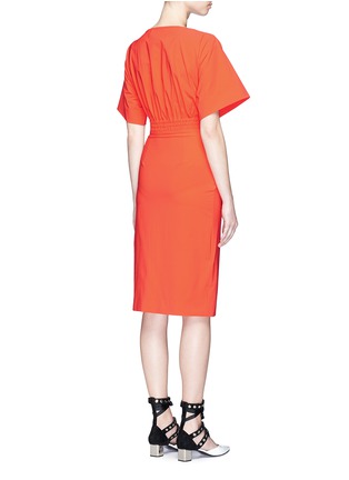 Back View - Click To Enlarge - EMILIO PUCCI - Knotted wrap front stretch crepe dress