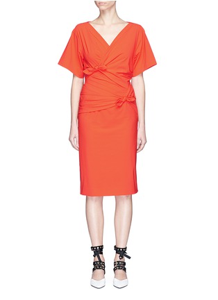 Main View - Click To Enlarge - EMILIO PUCCI - Knotted wrap front stretch crepe dress